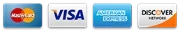 Payment logos: Mastercard, Visa, American Express and Discover