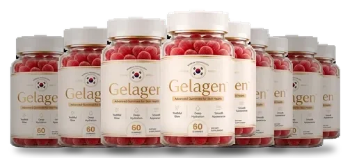 6 Gelagen gummy jars with cream labels